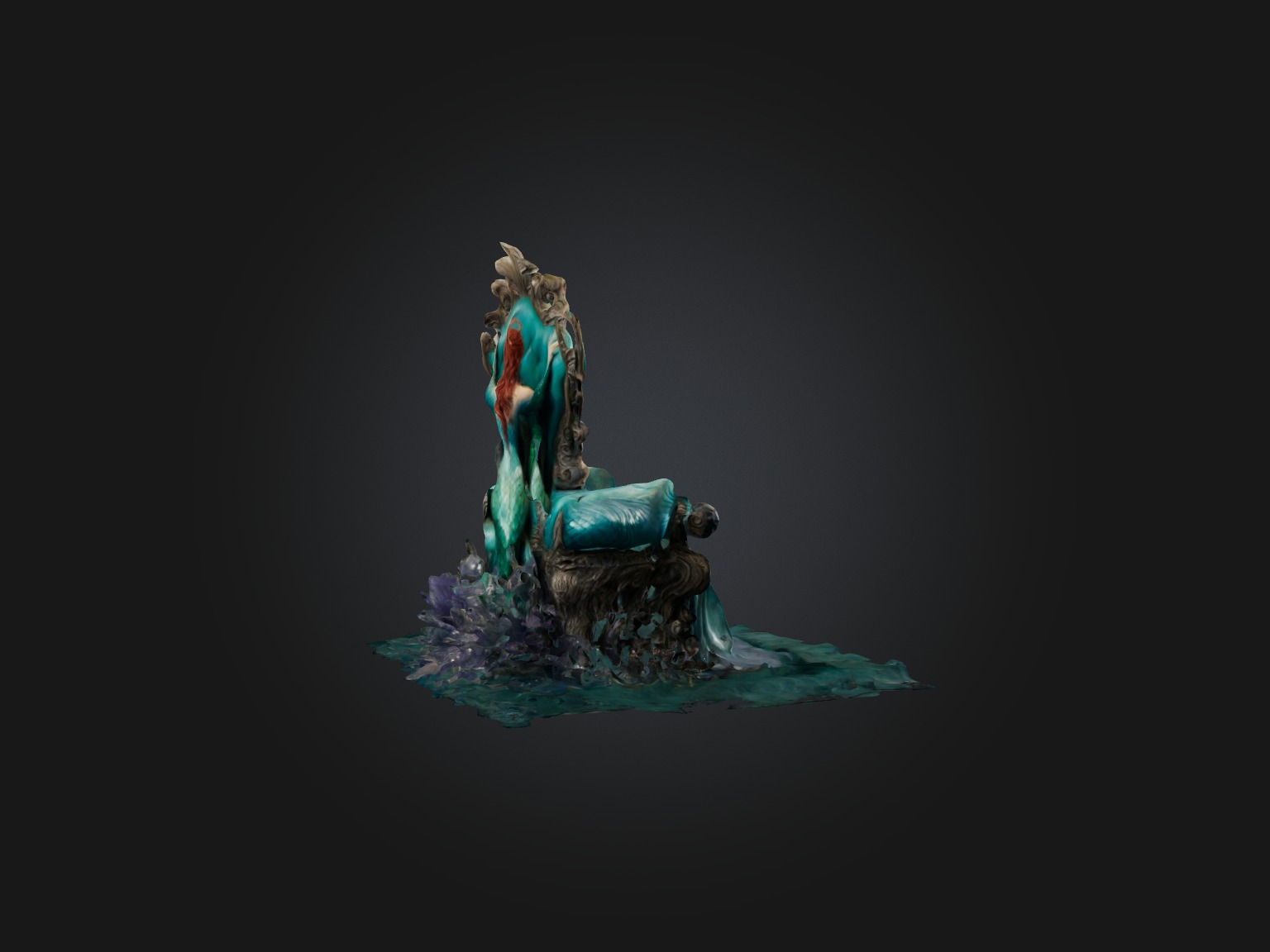 Realistic Mermaid Throne Model Low-poly 3D model_7