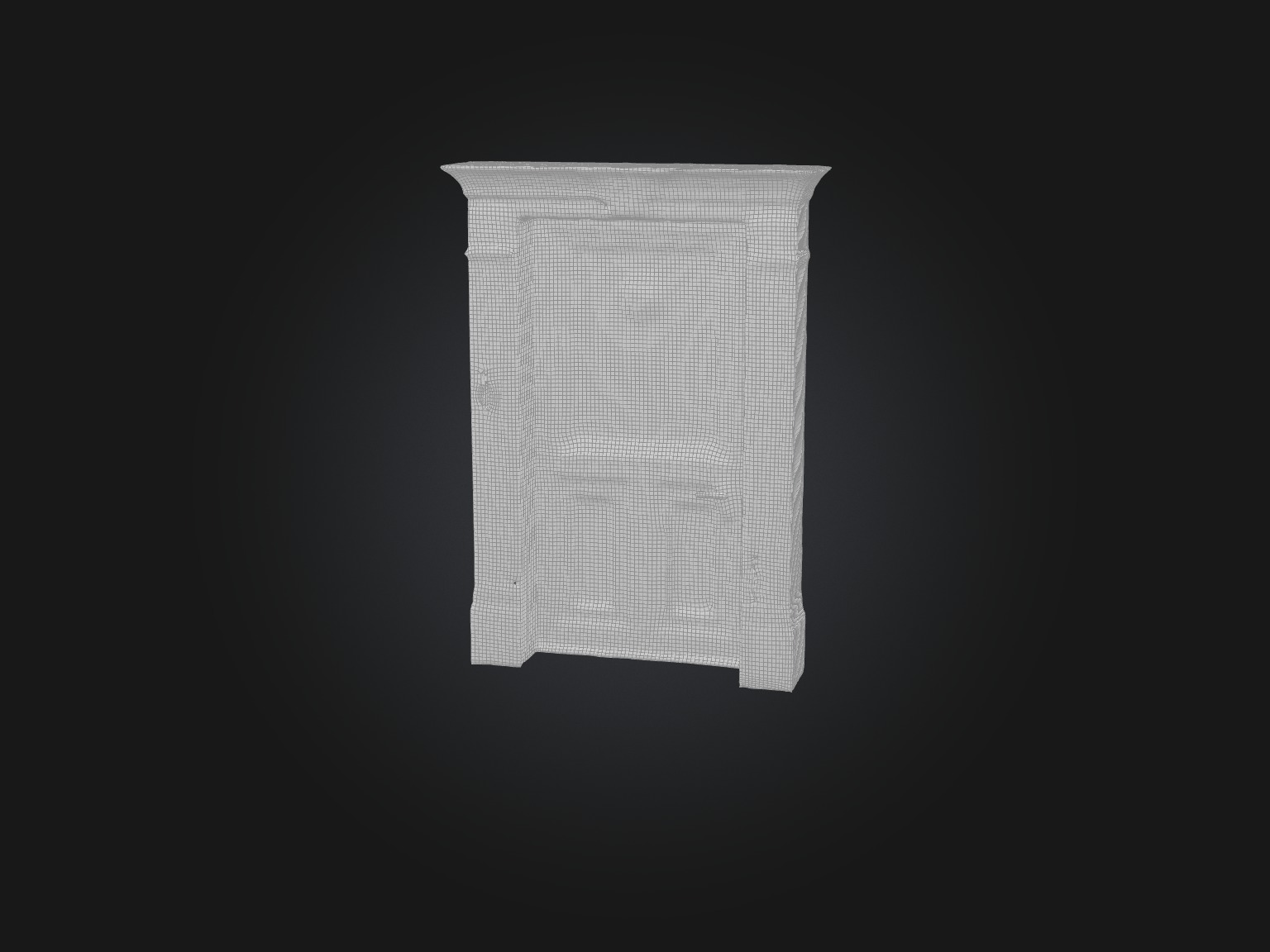 Realistic Locked Door Model Low-poly 3D model_1