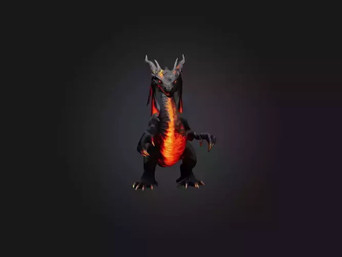 Realistic Lava Dragon Model