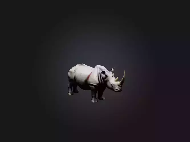 Realistic Injured Rhinoceros Model Low-poly 3D model