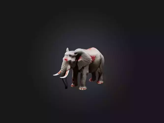 Realistic Injured Elephant Model
