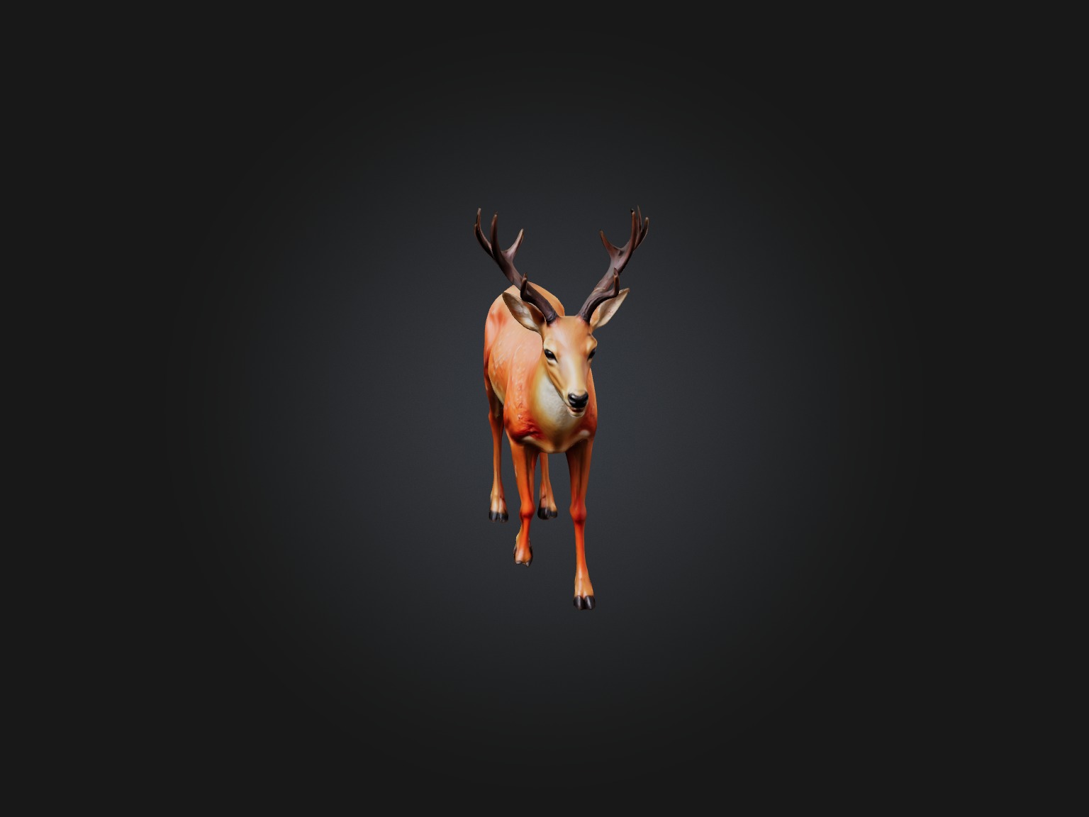 Realistic Injured Deer Model Low-poly 3D model_3