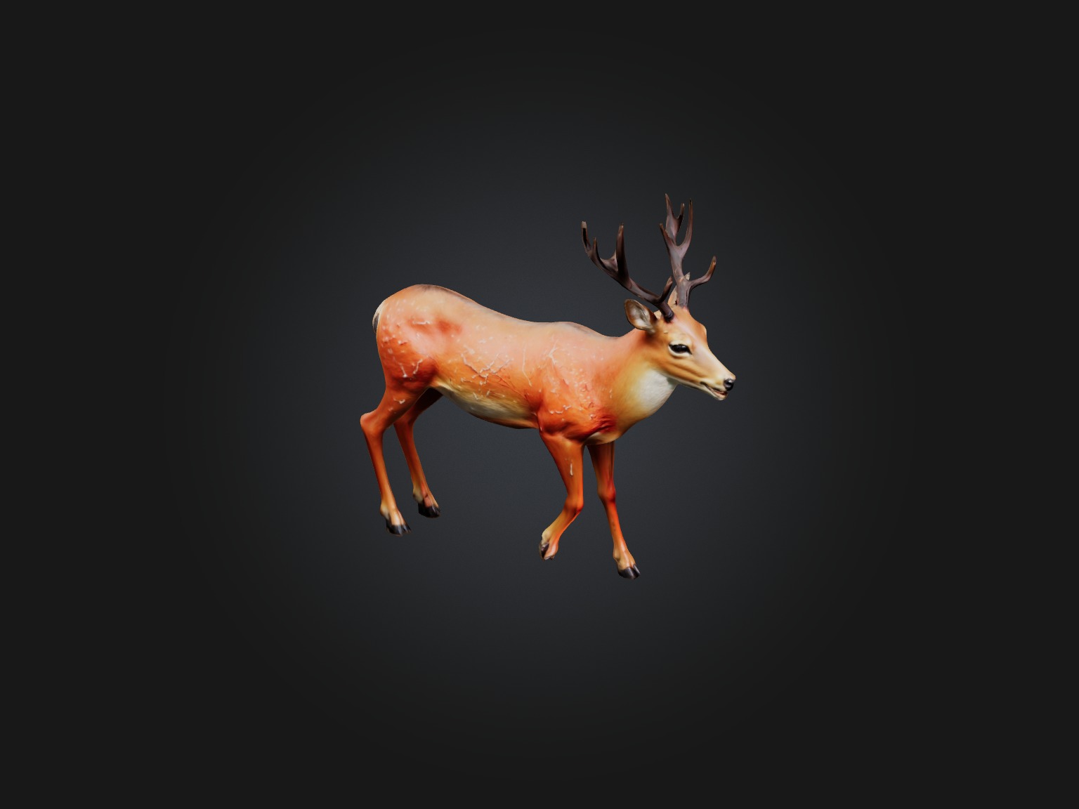 Realistic Injured Deer Model Low-poly 3D model_5