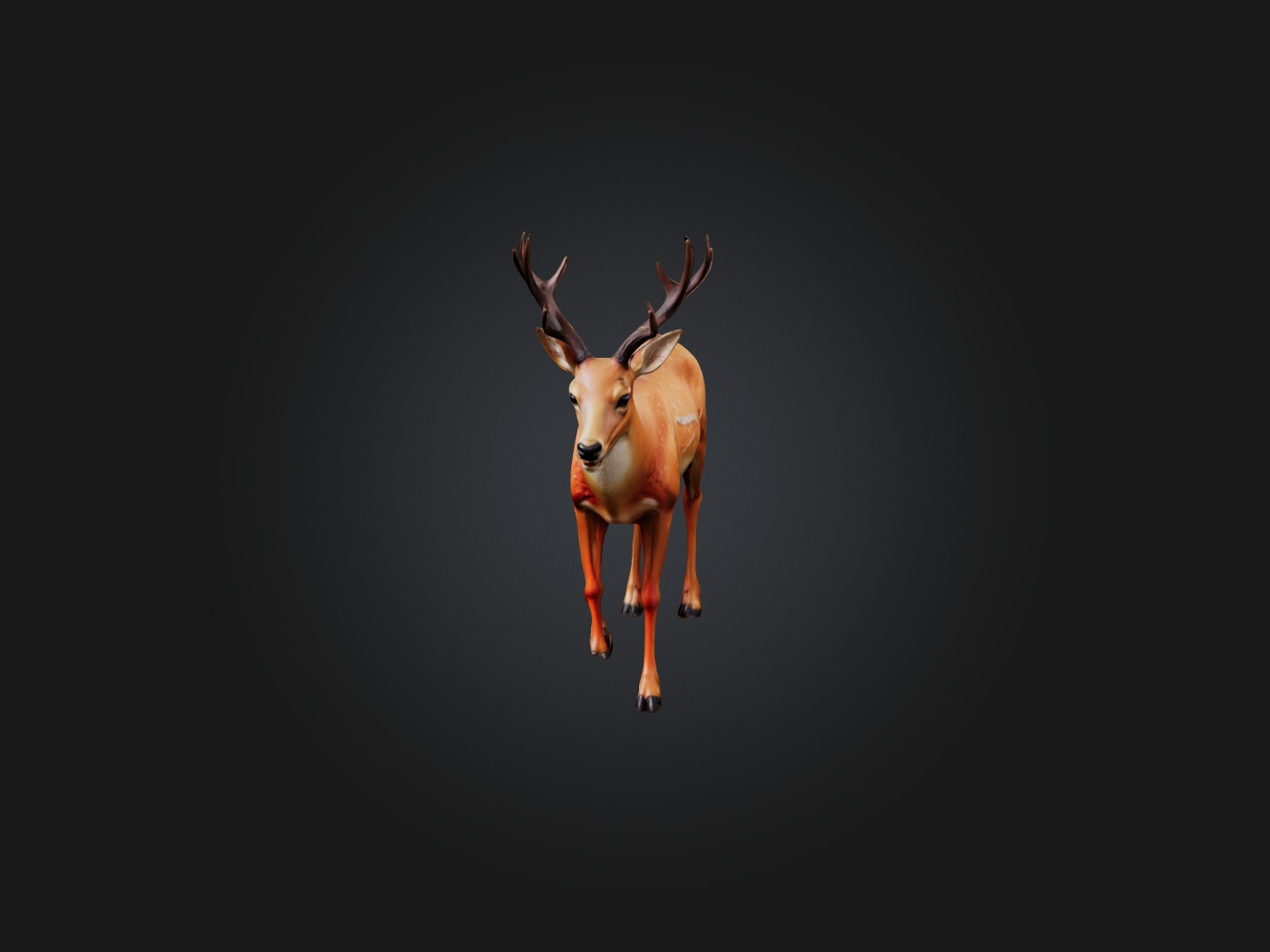 Realistic Injured Deer Model Low-poly 3D model_1