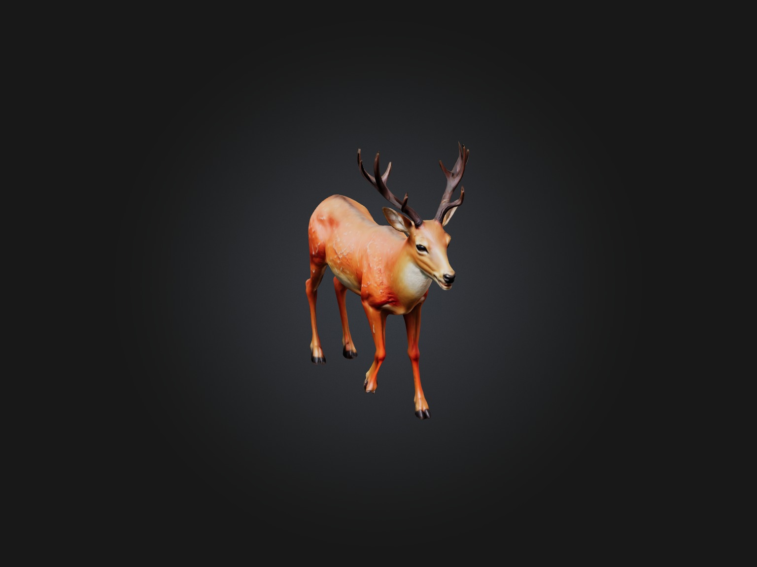 Realistic Injured Deer Model Low-poly 3D model_4
