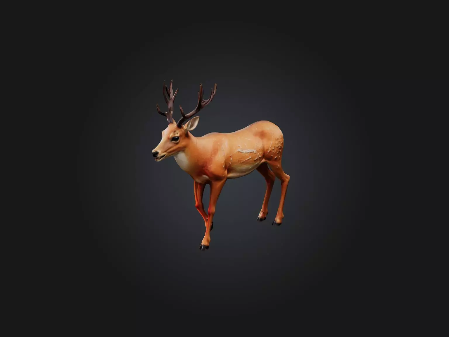 Realistic Injured Deer Model Low-poly 3D model_0