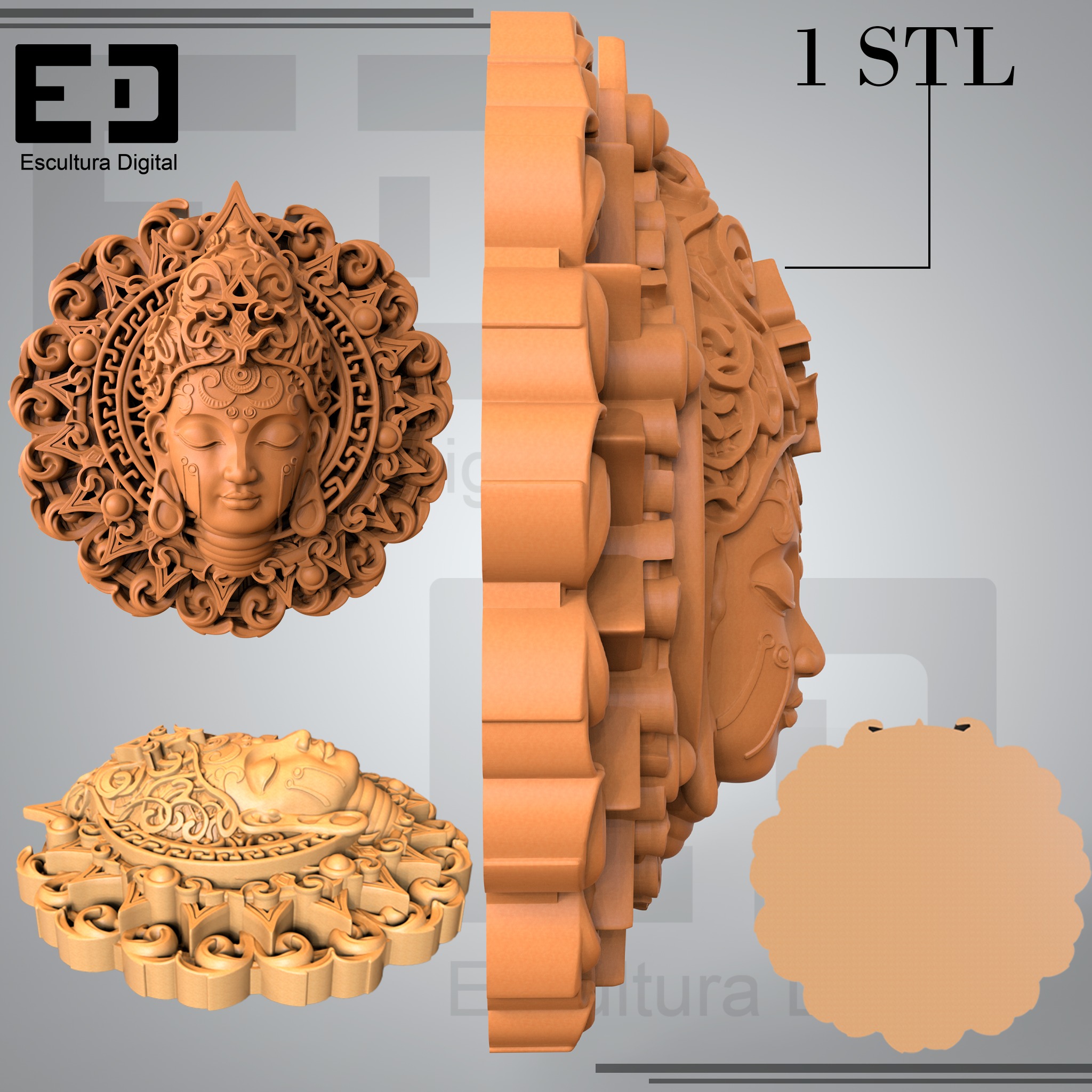 Moneda de Buda - Colgante  3D print model_1