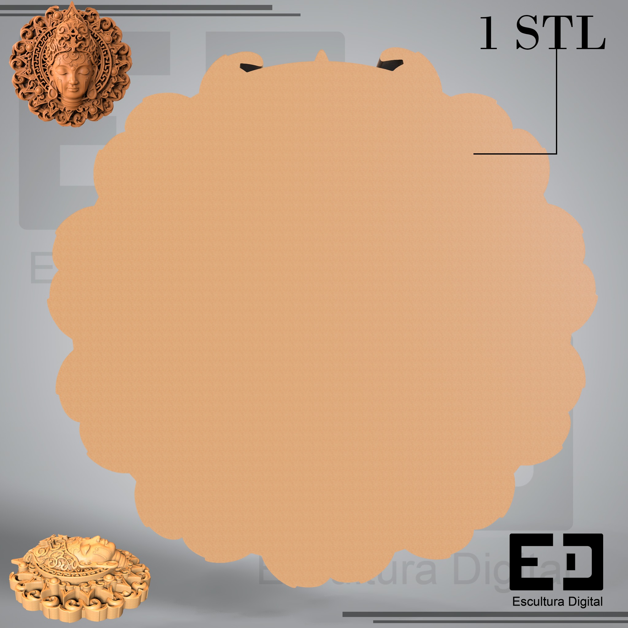 Moneda de Buda - Colgante  3D print model_3