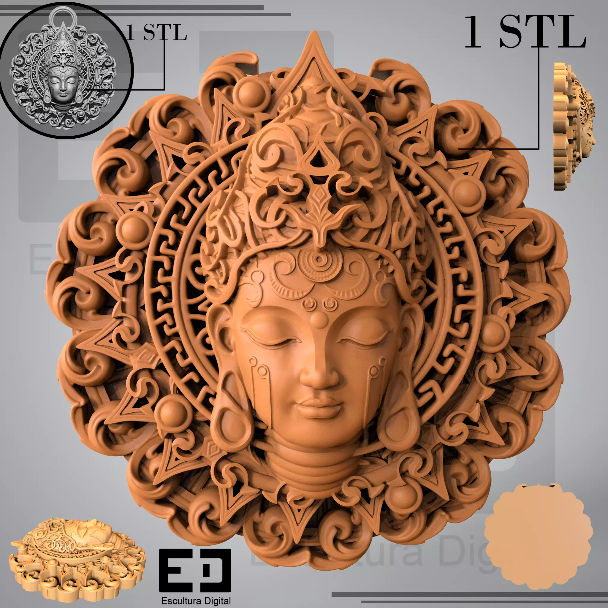 Moneda de Buda - Colgante  3D print model_0