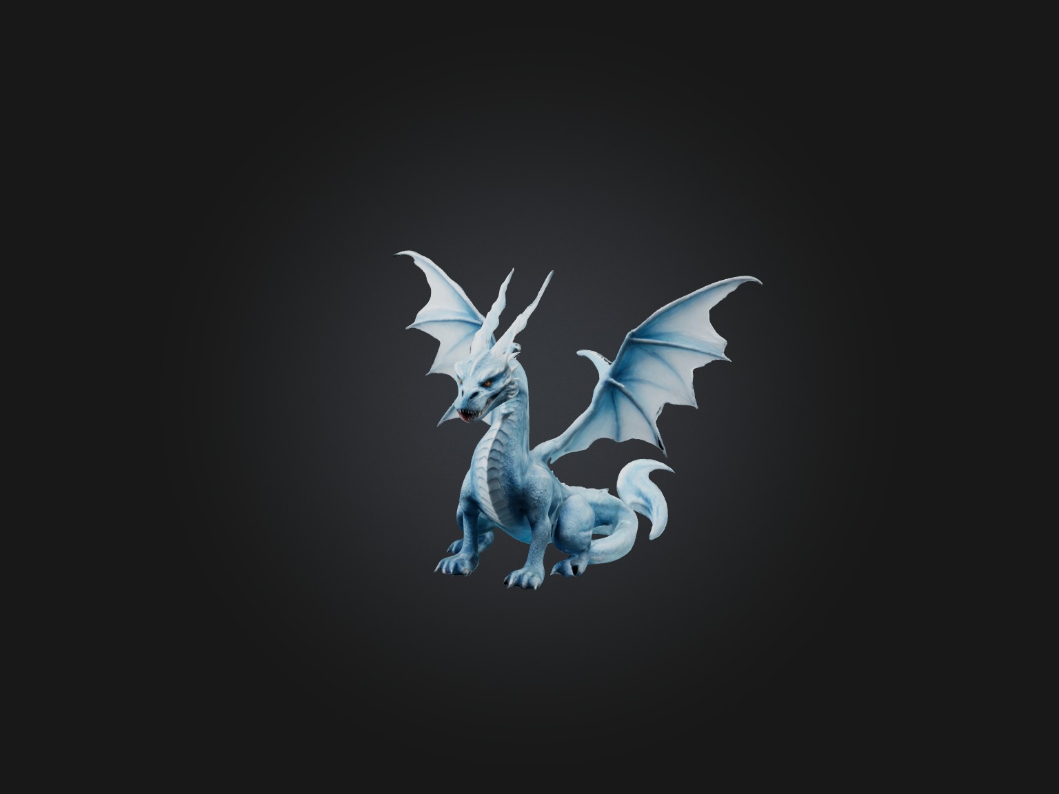 Realistic Ice Dragon Model Low-poly 3D model_1