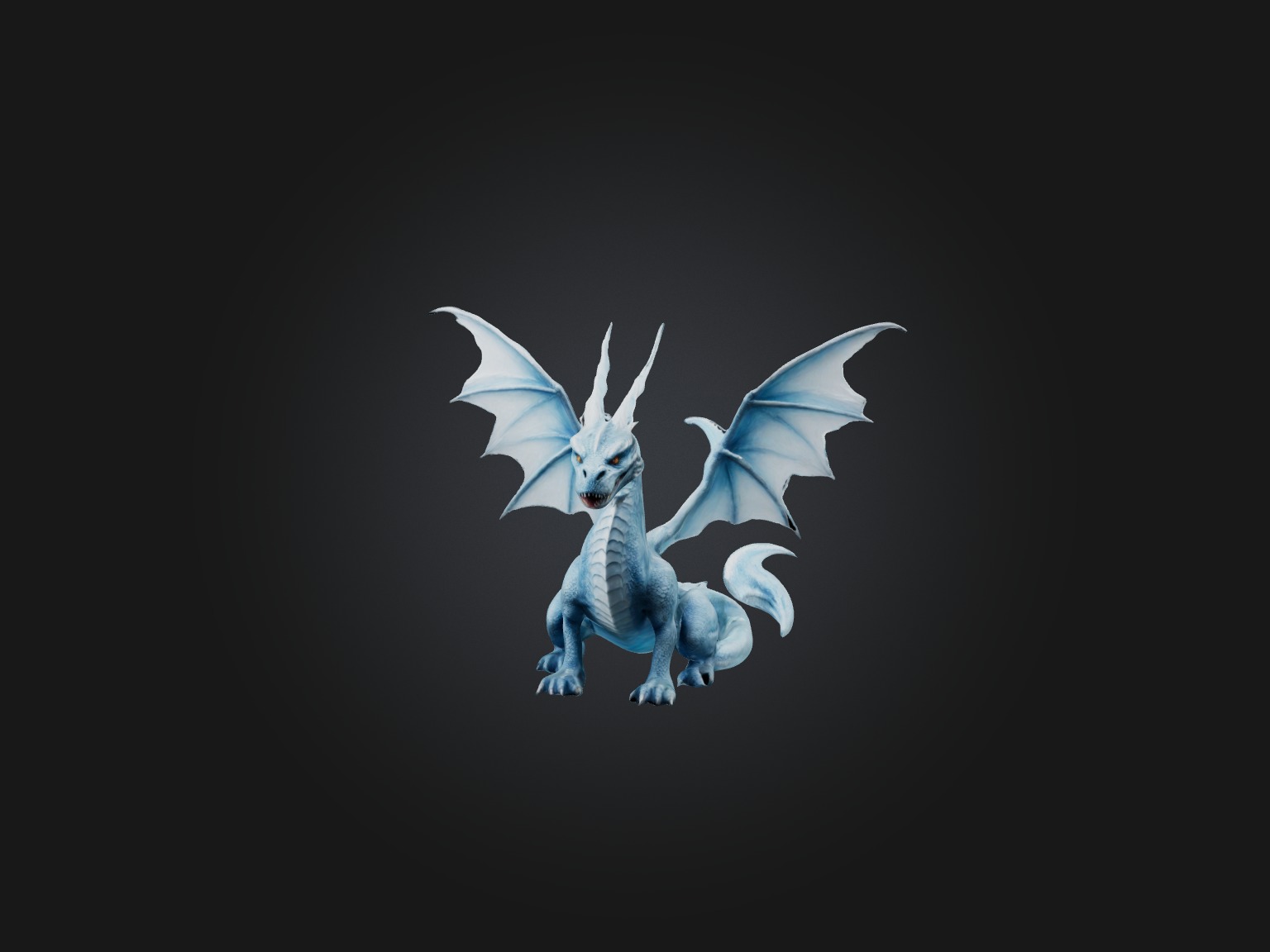 Realistic Ice Dragon Model Low-poly 3D model_2