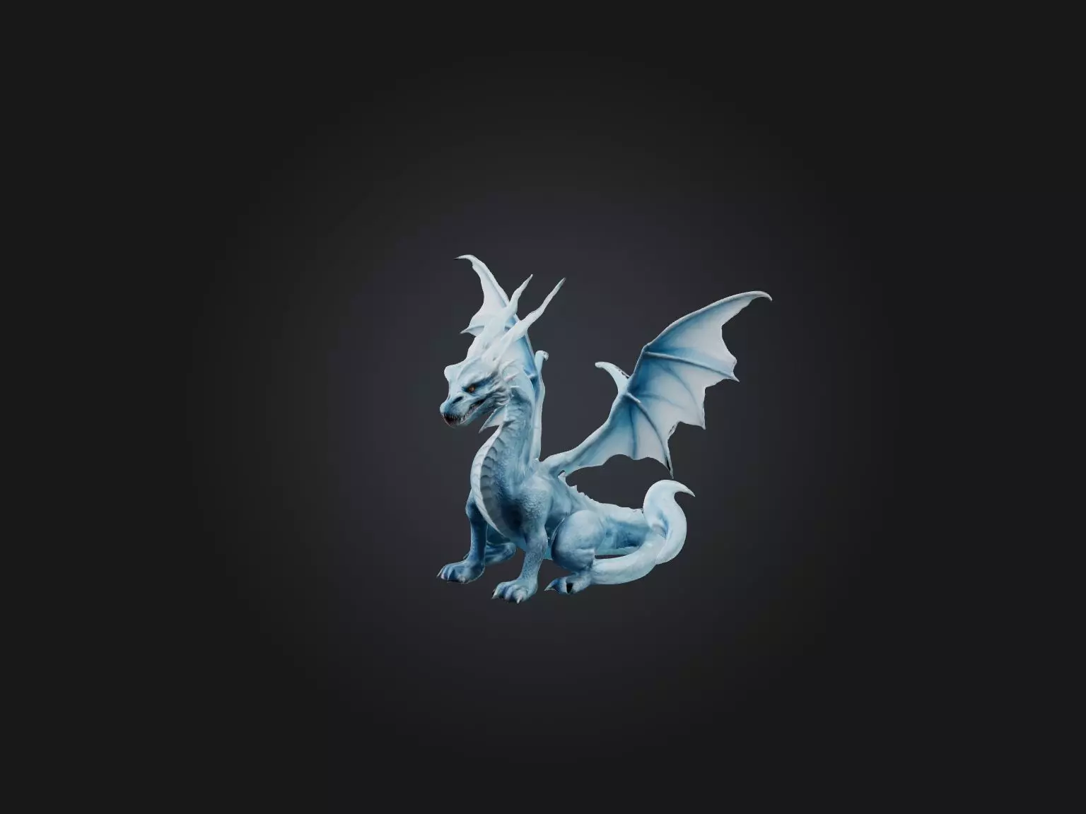 Realistic Ice Dragon Model Low-poly 3D model_0