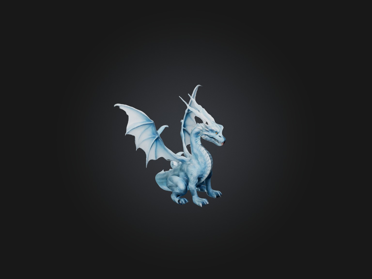 Realistic Ice Dragon Model Low-poly 3D model_6