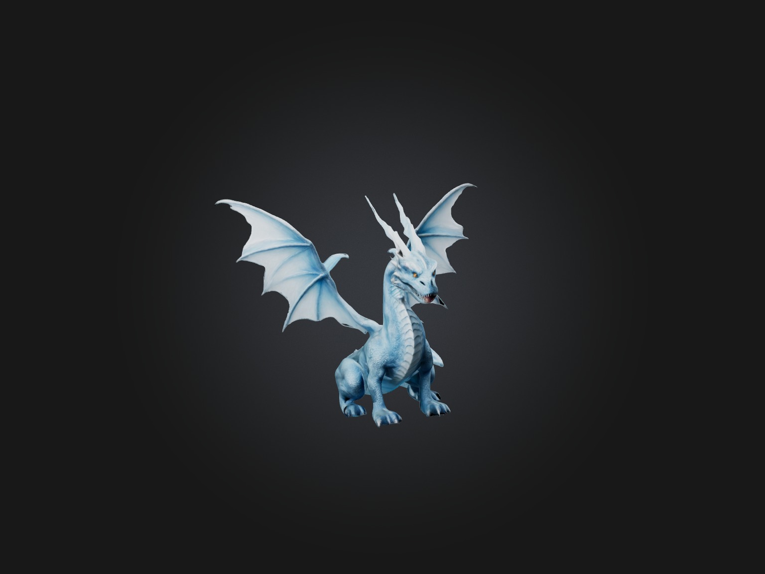 Realistic Ice Dragon Model Low-poly 3D model_5