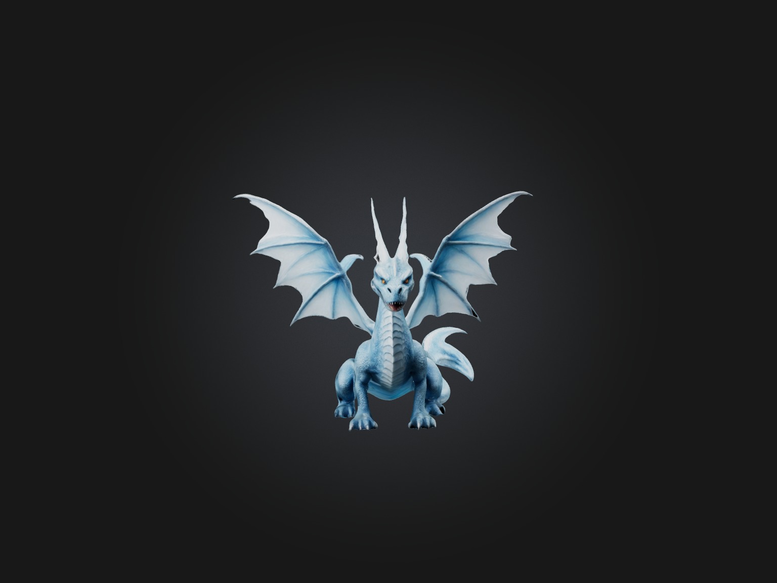 Realistic Ice Dragon Model Low-poly 3D model_4