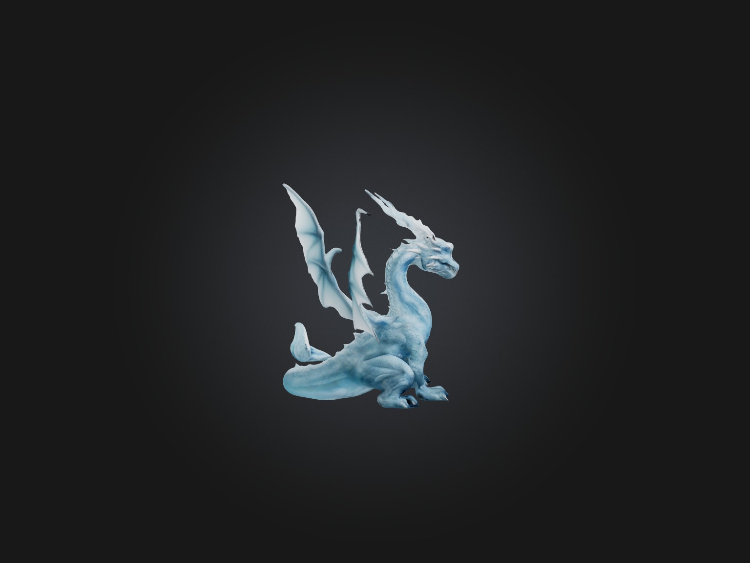 Realistic Ice Dragon Model Low-poly 3D model_8