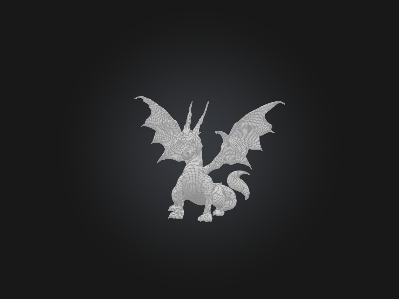 Realistic Ice Dragon Model Low-poly 3D model_3