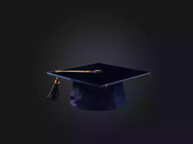 Realistic Graduation Cap Model Low-poly 3D model