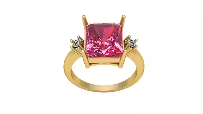 RED RUBY SIMPLE PRECIOUS RING 3D PRINTABLE MODEL 3D print model
