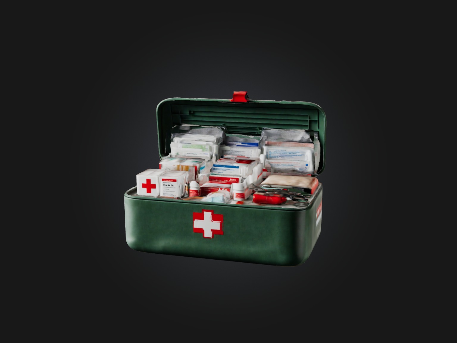 Realistic First Aid Kit Model Low-poly 3D model_1