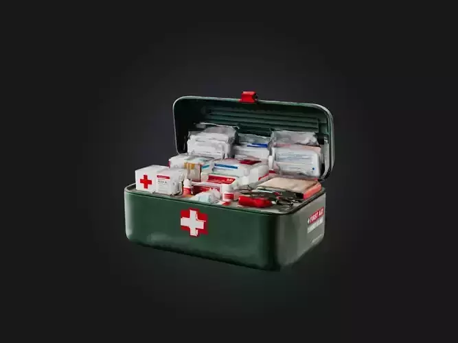 Realistic First Aid Kit Model Low-poly 3D model