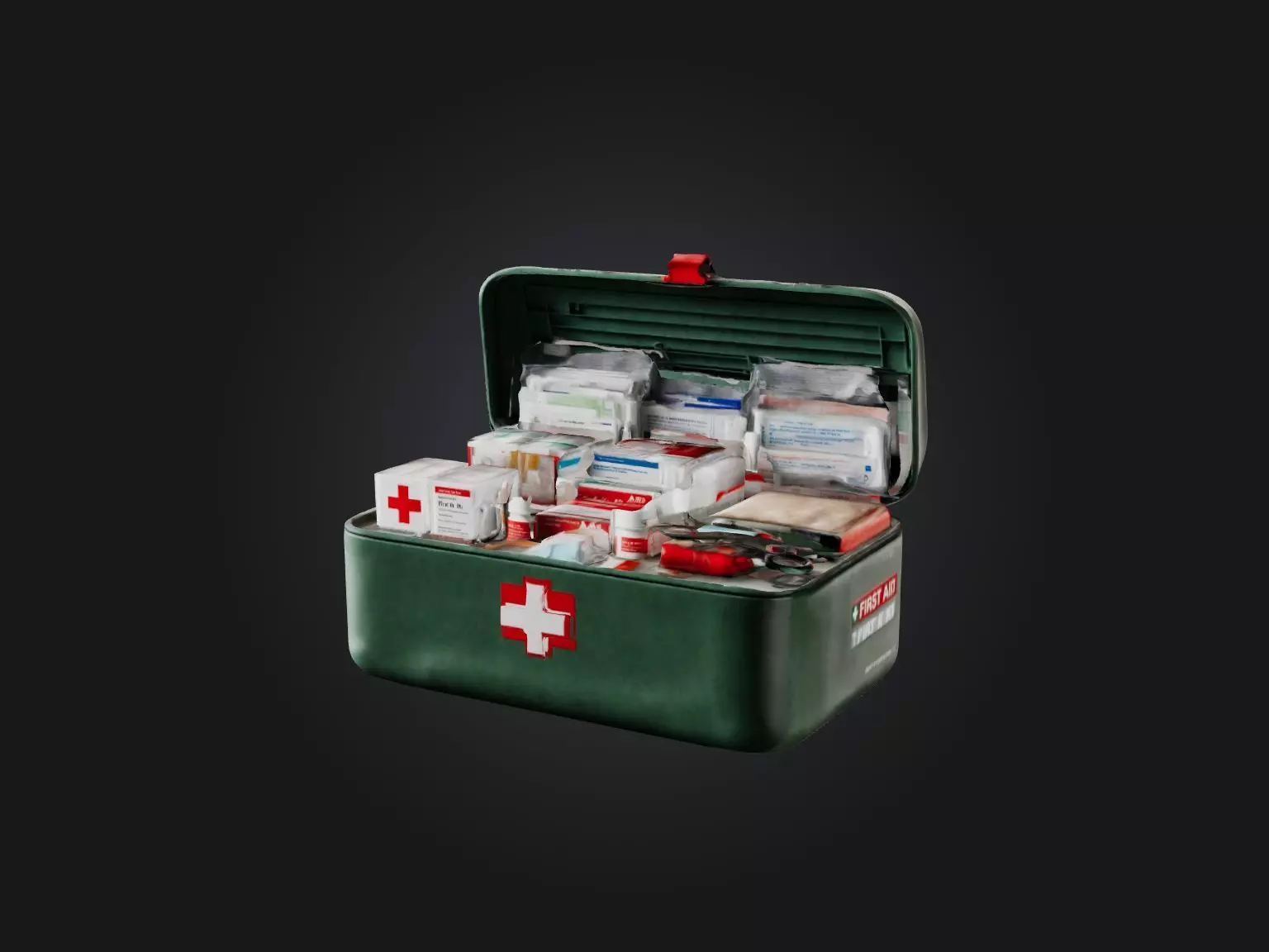 Realistic First Aid Kit Model Low-poly 3D model_0