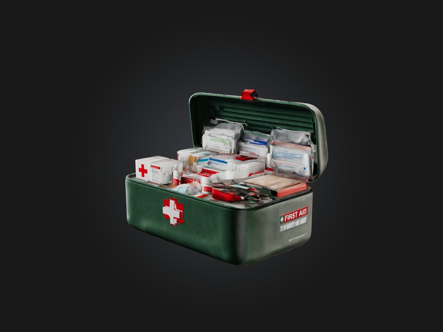 Realistic First Aid Kit Model Low-poly 3D model_8