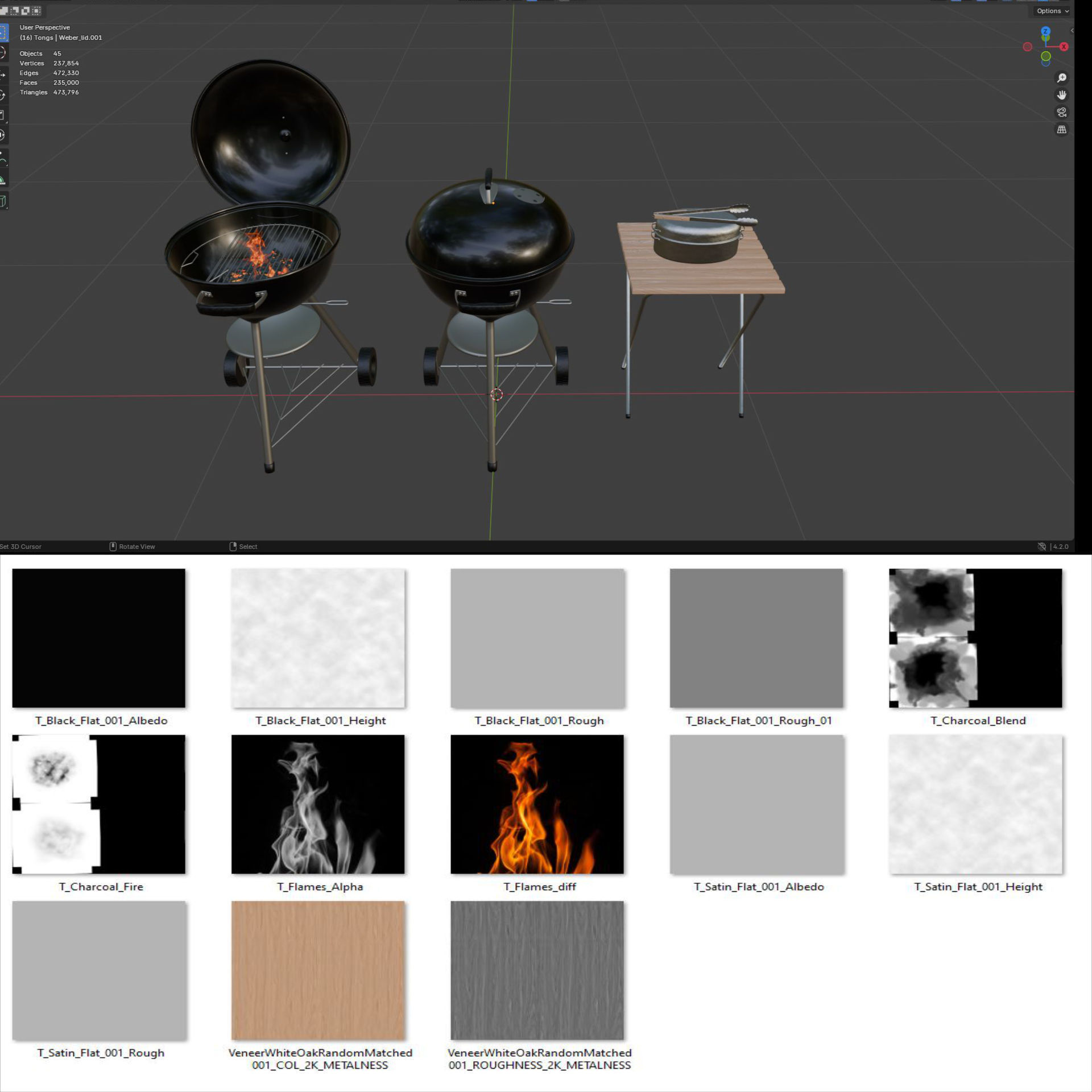 Weber braai barbeque bbq cooker grill 3d asset 3D model_3
