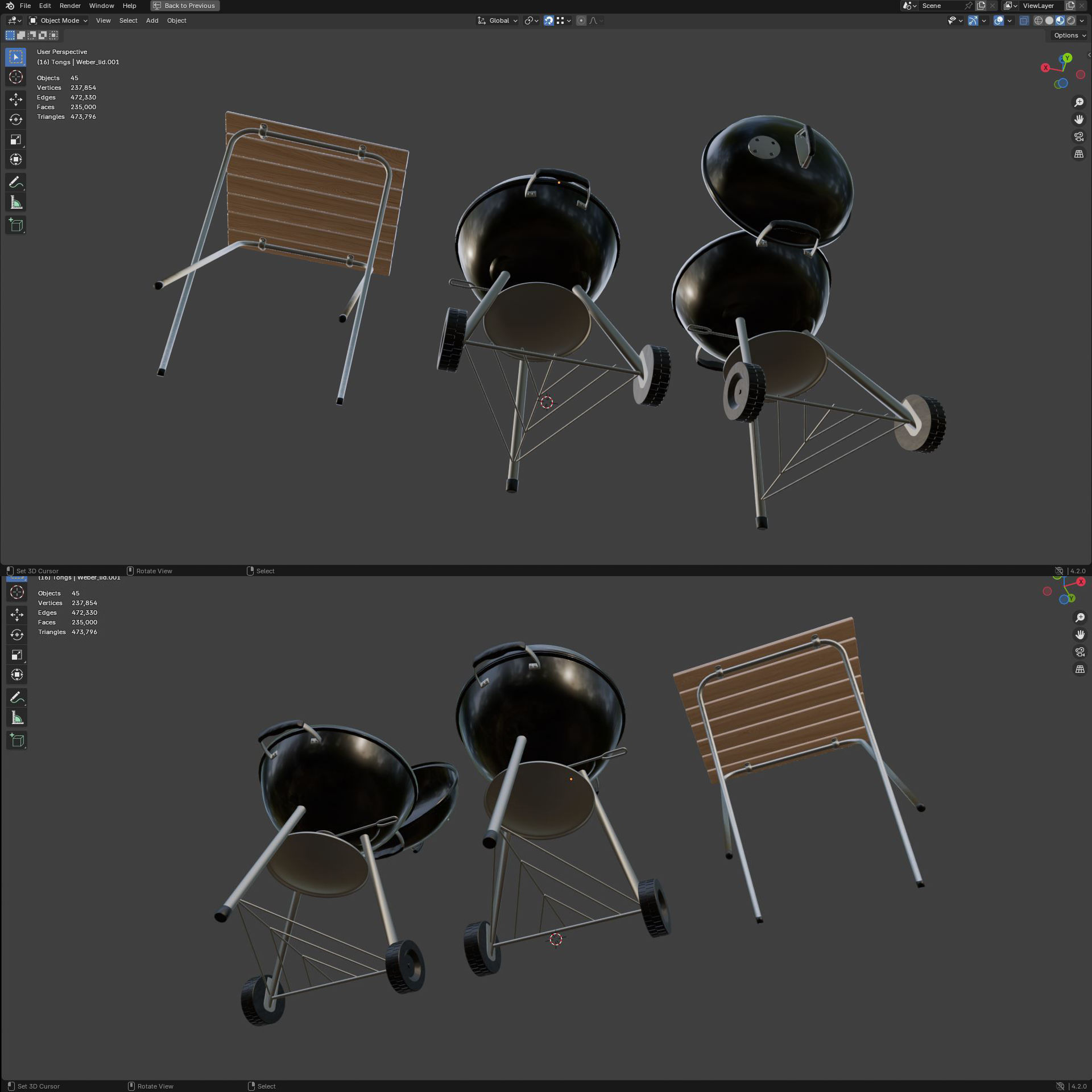Weber braai barbeque bbq cooker grill 3d asset 3D model_2