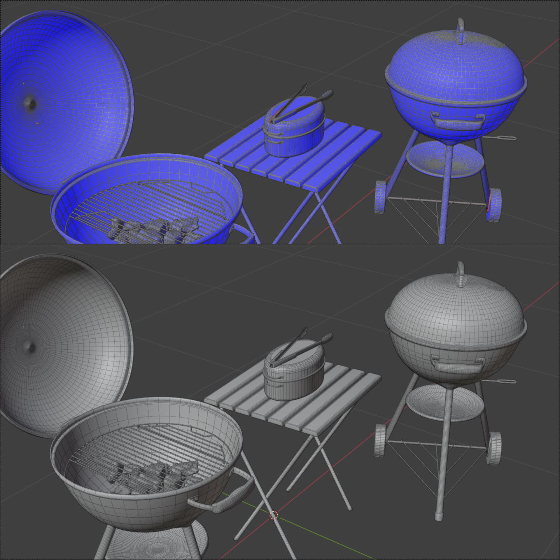 Weber braai barbeque bbq cooker grill 3d asset 3D model_4