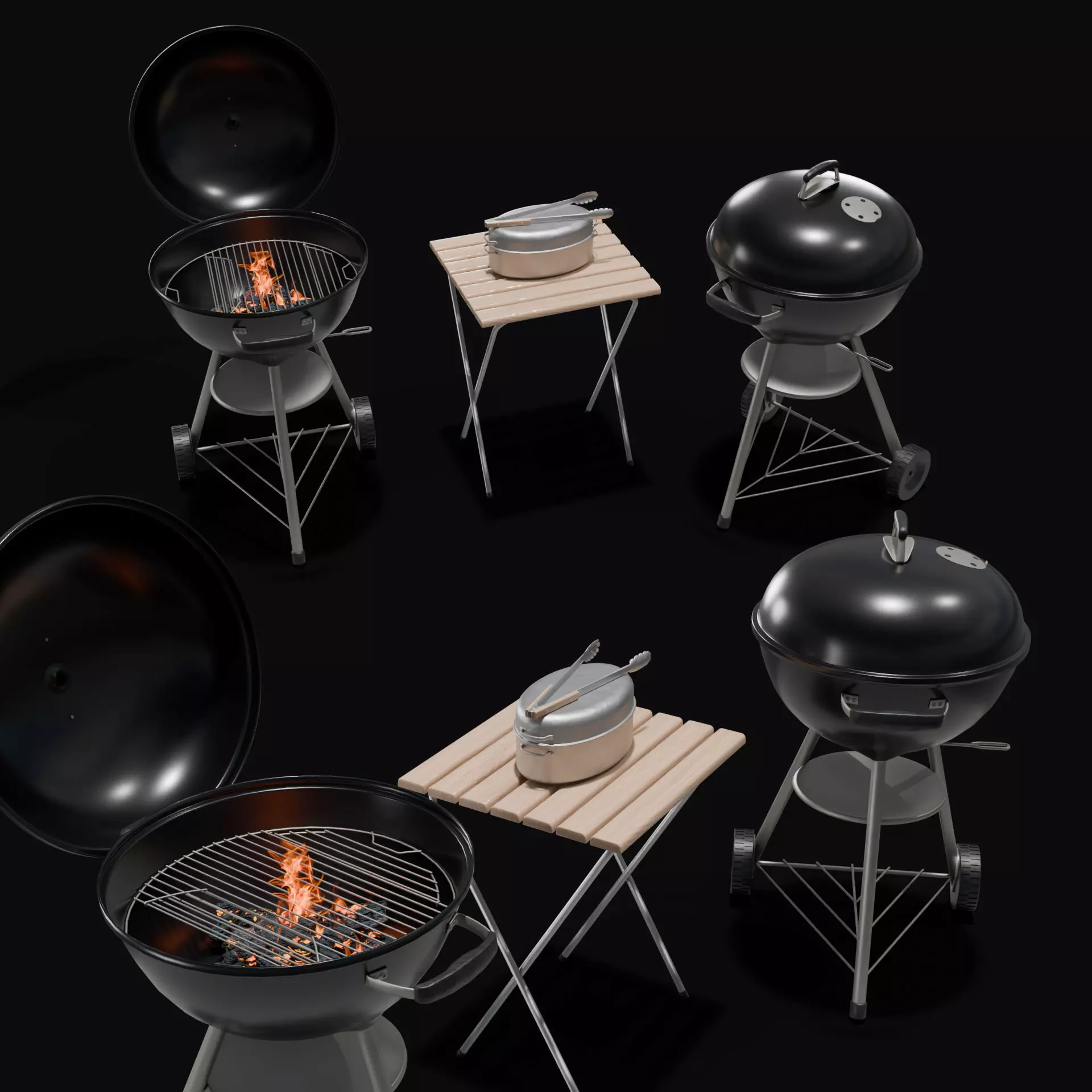 Weber braai barbeque bbq cooker grill 3d asset 3D model_0