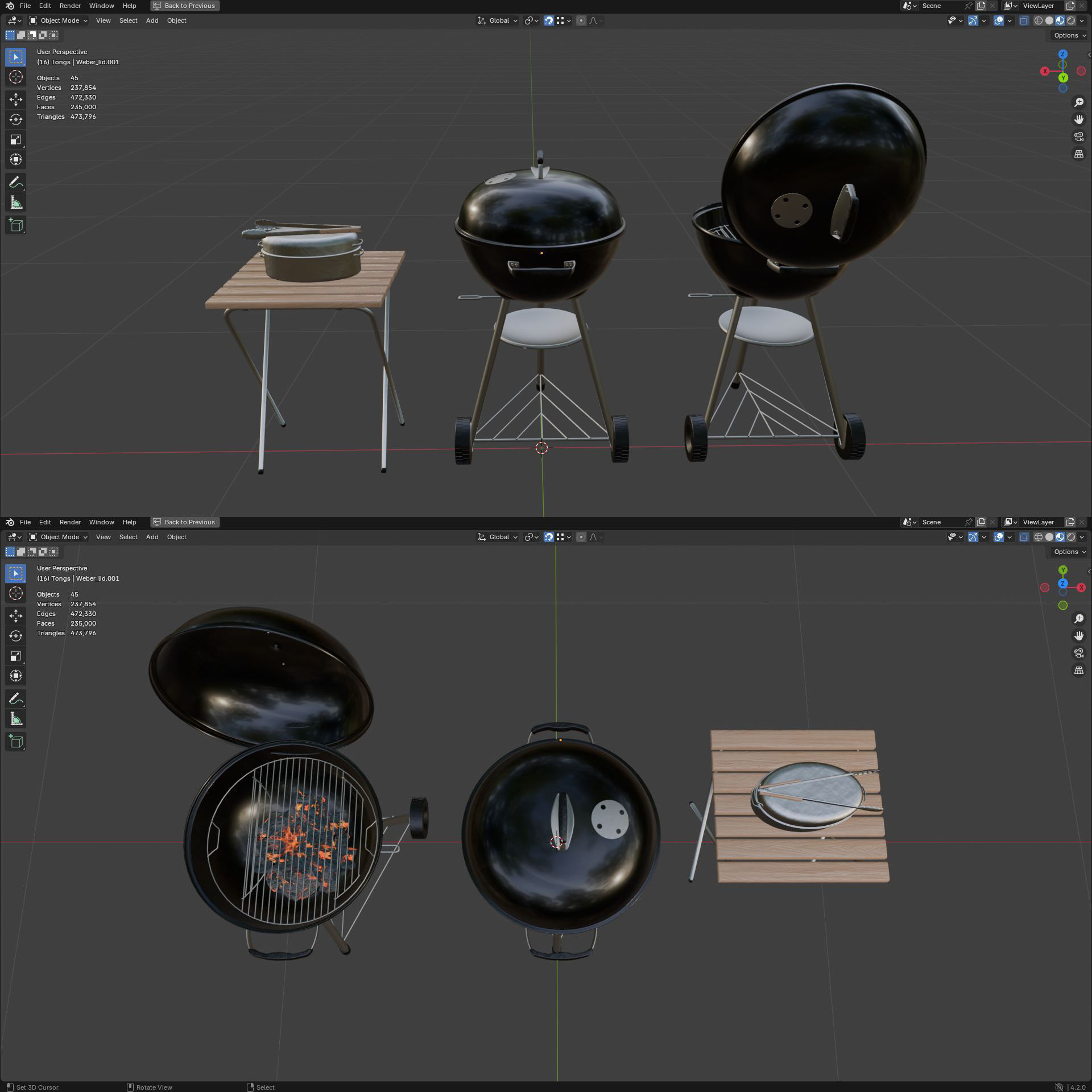 Weber braai barbeque bbq cooker grill 3d asset 3D model_1