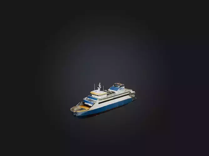 Realistic Ferry Model Low-poly 3D model
