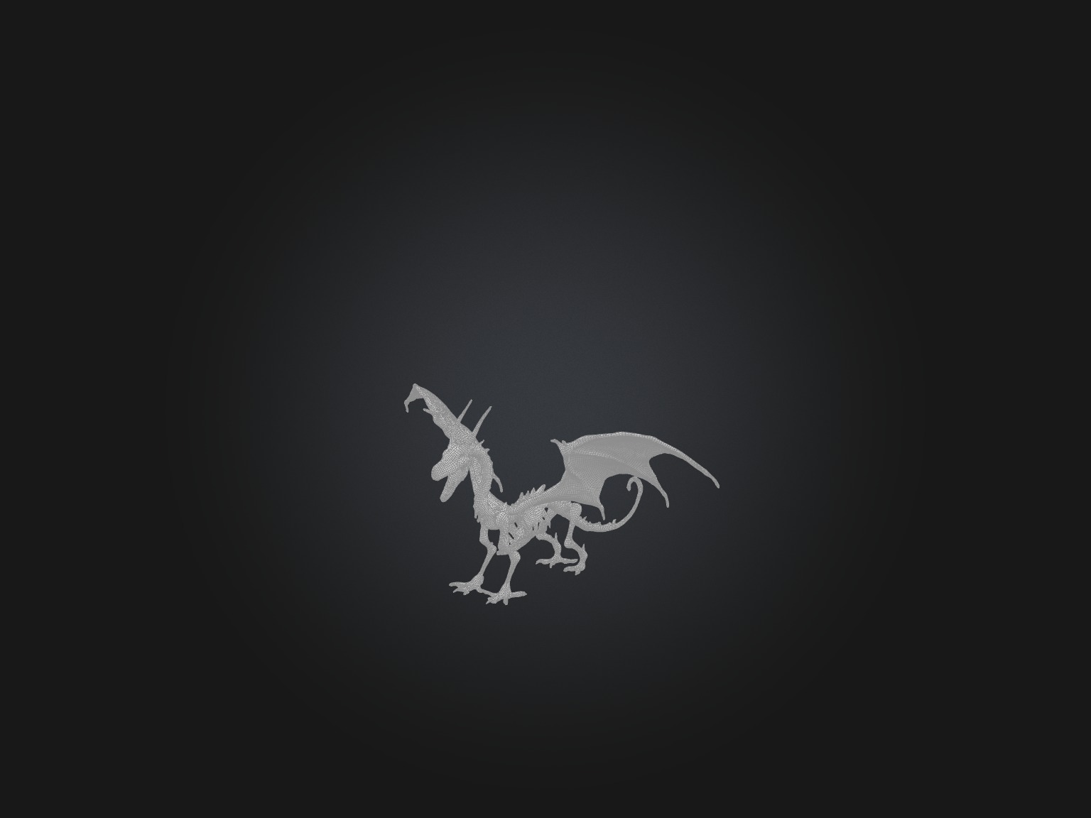 Realistic Dragon Skeleton Model Low-poly 3D model_2