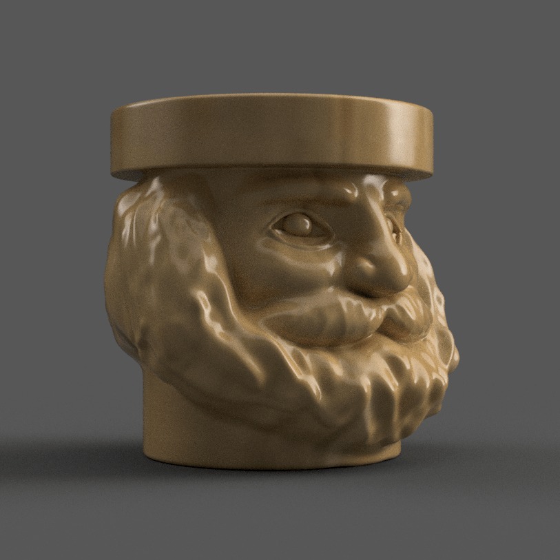 santa planter - vase - urn - candy dish - candle holder 3D print model_7