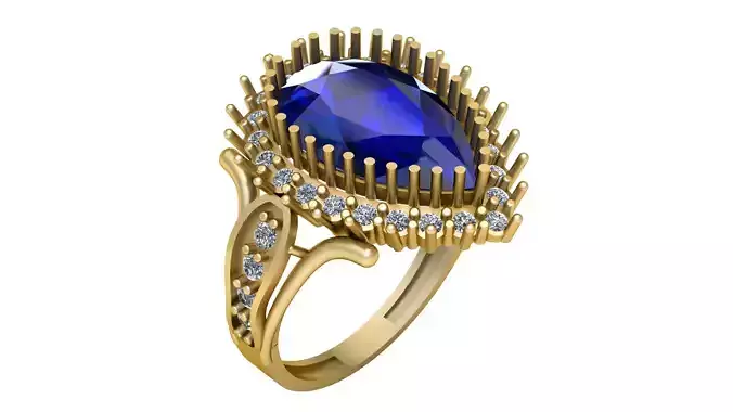 GOLD AND DIAMOND RING 3D PRINTABLE MODEL