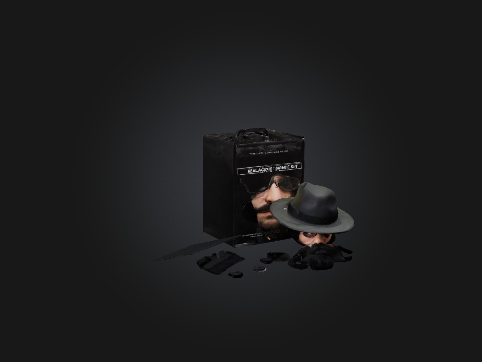 Realistic Disguise Kit Model Low-poly 3D model_4