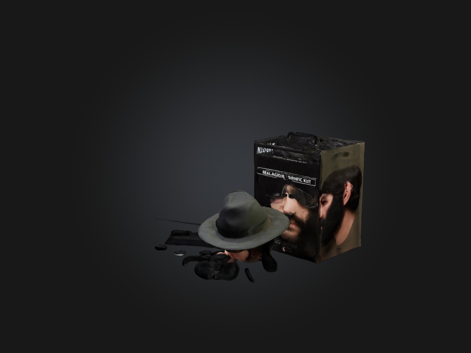 Realistic Disguise Kit Model Low-poly 3D model_8