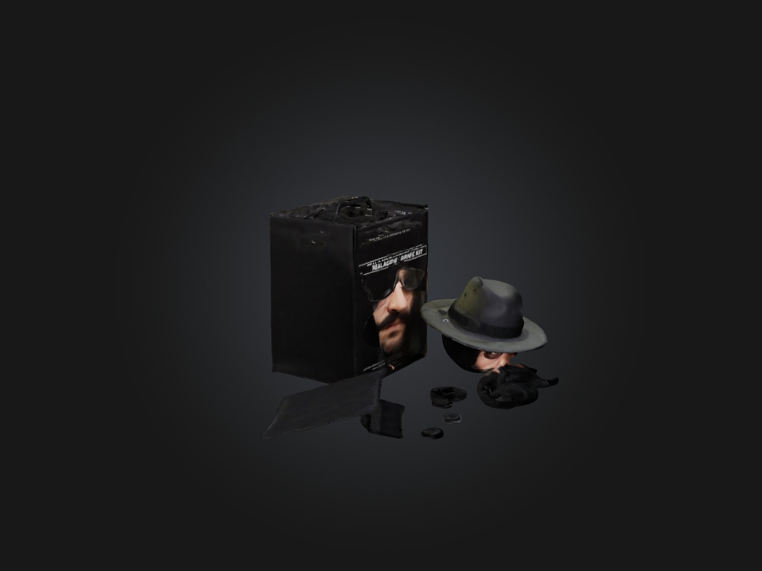 Realistic Disguise Kit Model Low-poly 3D model_5