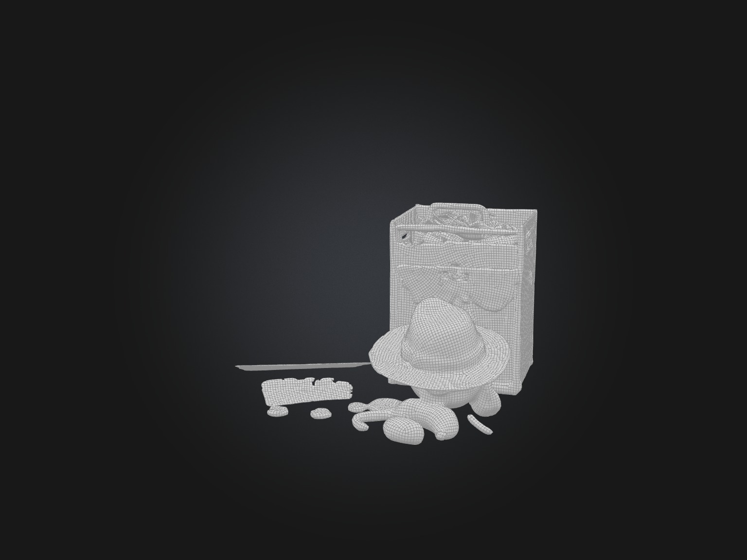 Realistic Disguise Kit Model Low-poly 3D model_2