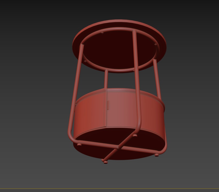 VASAGLE End Table and Small Bedside Table with Fabric Basket 3D model