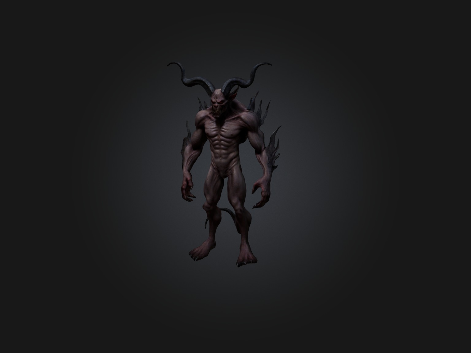 Realistic Demon Model Low-poly 3D model_1