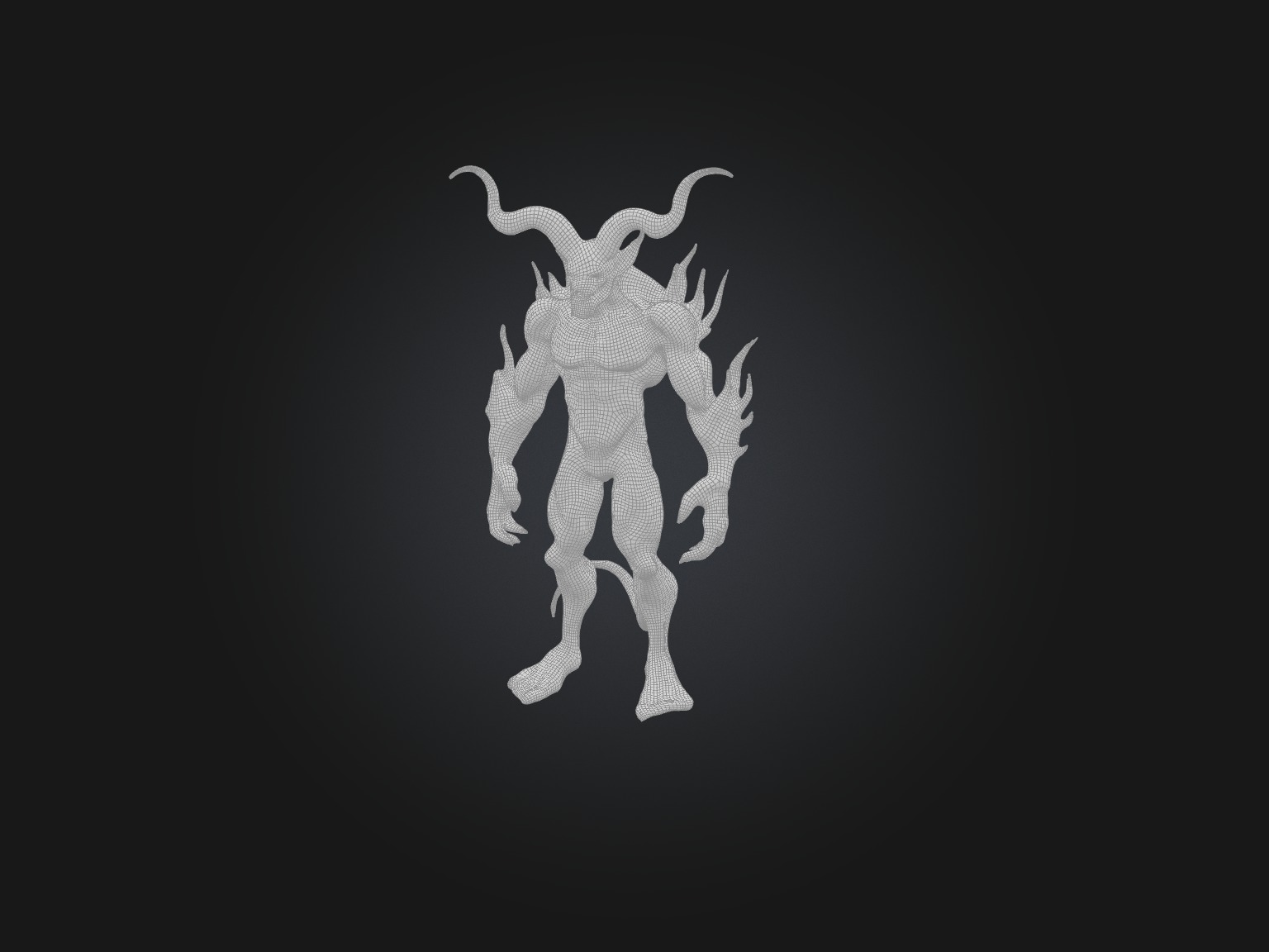 Realistic Demon Model Low-poly 3D model_2