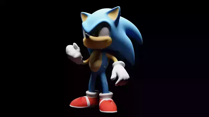 Sonic  Low-poly 3D model