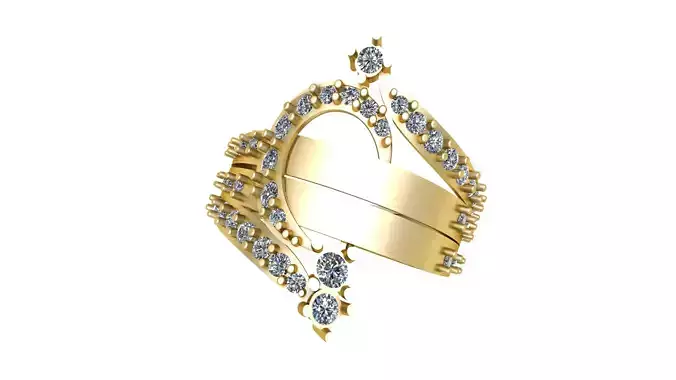 FASHION QUEEN GOLD RING 3D PRINTABLE MODEL