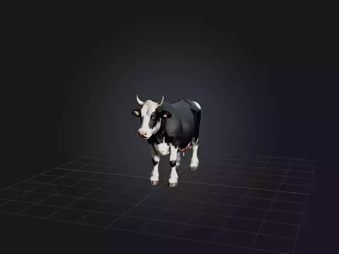 Realistic Cow Model Low-poly 3D model