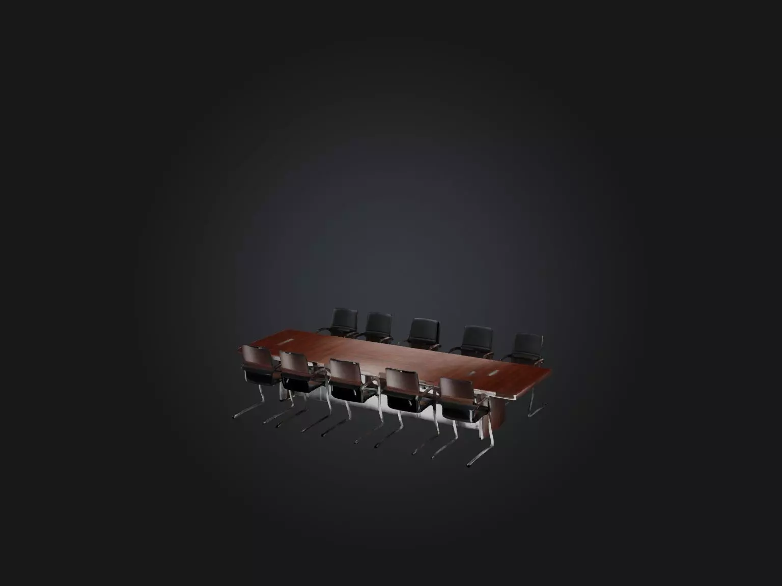 Realistic Conference Table Model Low-poly 3D model_0