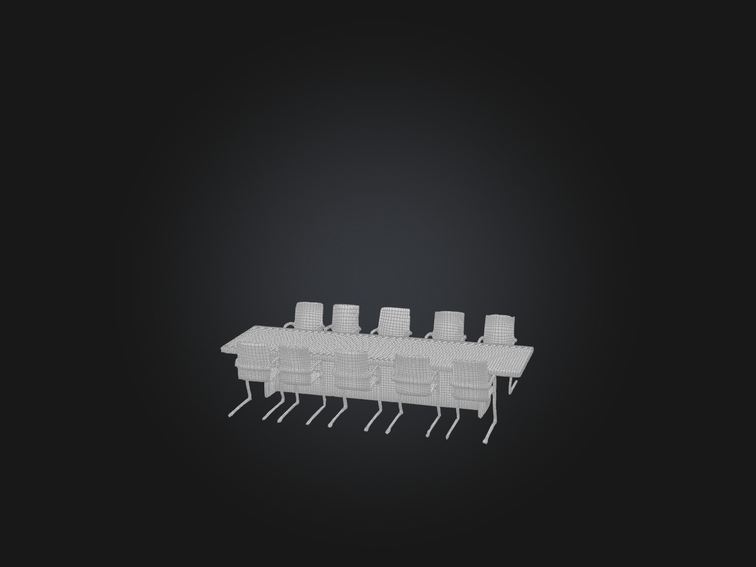 Realistic Conference Table Model Low-poly 3D model_2