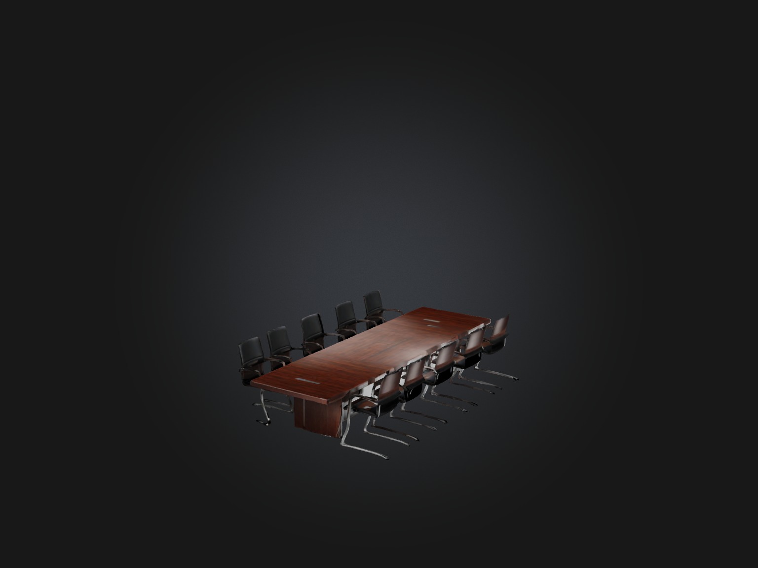 Realistic Conference Table Model Low-poly 3D model_5