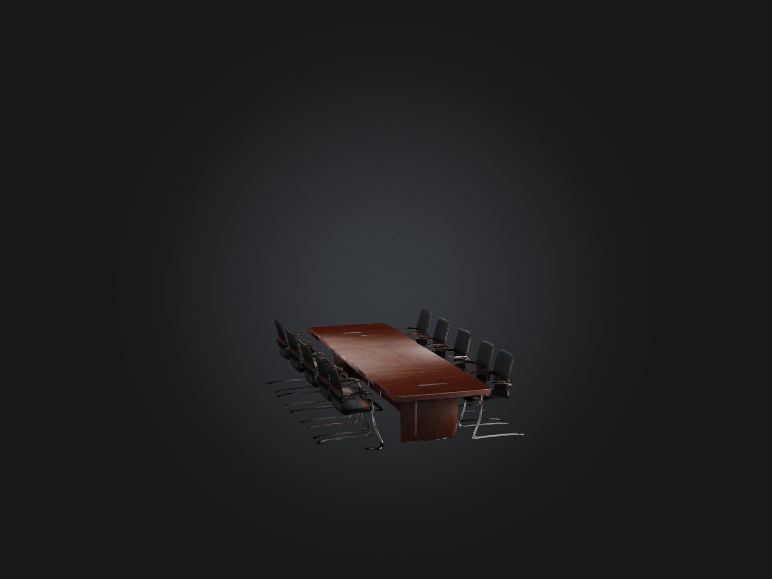 Realistic Conference Table Model Low-poly 3D model_7